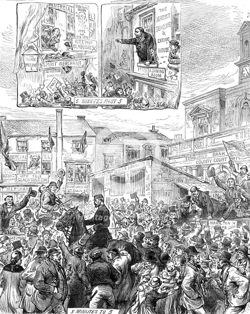 The Middlesex Election: sketches at Brentford on Saturday last, 1880. Creator: Unknown.