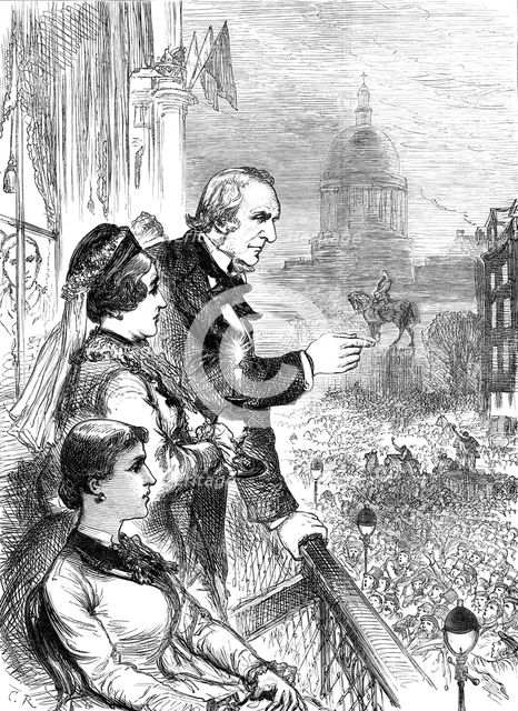 The Midlothian Election: Mr. Gladstone addressing the crowd…in George-Street, Edinburgh, 1880. Creator: Unknown.