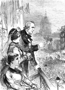 The Midlothian Election: Mr. Gladstone addressing the crowd…in George-Street, Edinburgh, 1880. Creator: Unknown