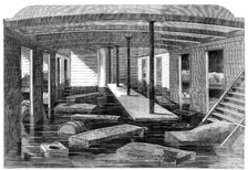 The midships saloon of the City of New York, 1864. Creator: Unknown