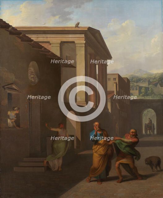 The Midwife Taking Leave of the girl from Andros, 1801. Creator: Nicolai Abraham Abildgaard.