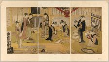The Mieido Fan Shop, c. 1785/1800. Creator: Utagawa Toyokuni I