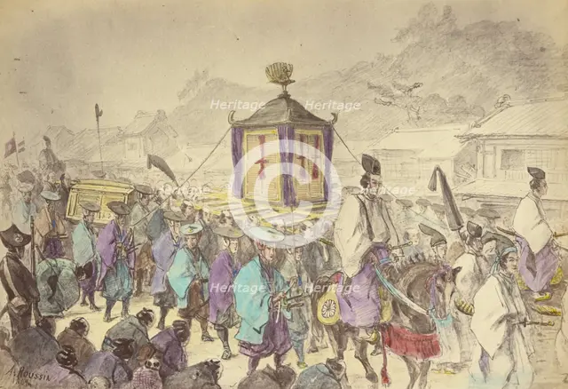 The Mikado's Procession, 1868. Creator: Felice Beato.
