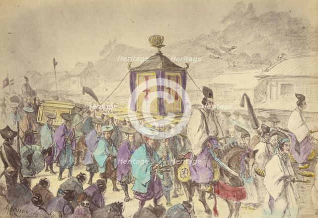 The Mikado's Procession, 1868. Creator: Felice Beato.