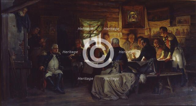 The military council in the village of Fili near Moscow on September 13th, 1812, 1882. Artist: Kivshenko, Alexei Danilovich (1851-1895)