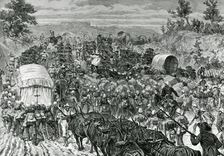 The military evacuation of Zululand in 1879. Creator: Melton Prior