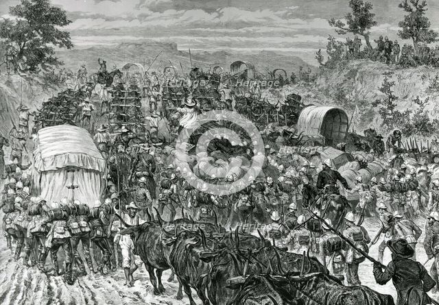The military evacuation of Zululand in 1879. Creator: Melton Prior.