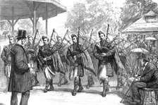 The Military Exhibition - The Pipers of the Argyll and Sutherland Highlanders Parading, 1890 Creator: Unknown