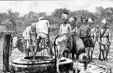 The Military Police of Burmah: guarding prisoners while drawing water, 1890. Creator: P Naumann