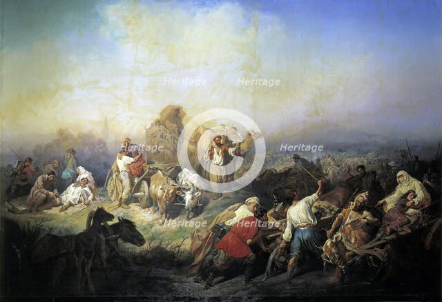 The Military Road Between Sevastopol and Simferopol in the Time of the Crimean War, 1858.  Creator: Filippov, Konstantin Nikolayevich (1830-1878).