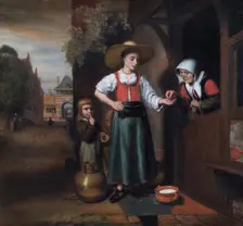 The Milkwoman 1655-1659. Artist: Nicolaes Maes