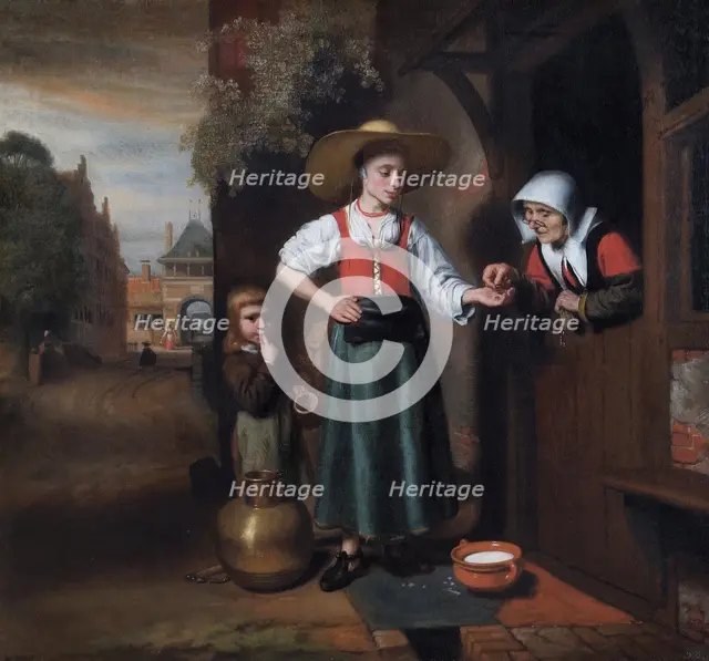 'The Milkwoman', 1655-1659. Artist: Nicolaes Maes.