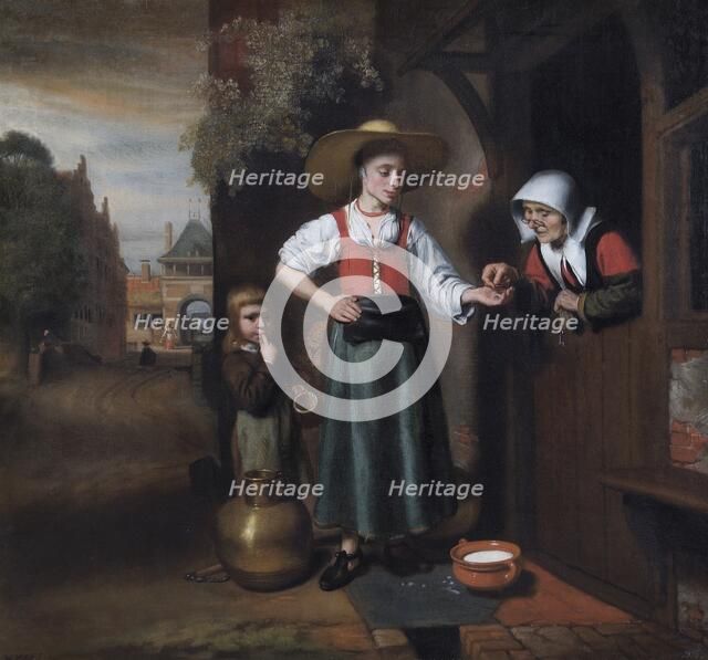 'The Milkwoman', 1655-1659. Artist: Nicolaes Maes.