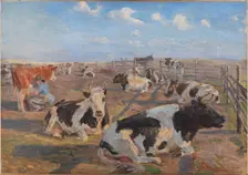 The Milking Place at Meilgård, 1884. Creator: Theodor Esbern Philipsen
