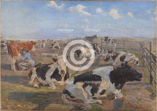 The Milking Place at Meilgård, 1884. Creator: Theodor Esbern Philipsen.