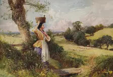 The Milkmaid 1860, (c1915). Artist: Birket Foster