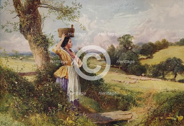 'The Milkmaid', 1860, (c1915). Artist: Birket Foster.