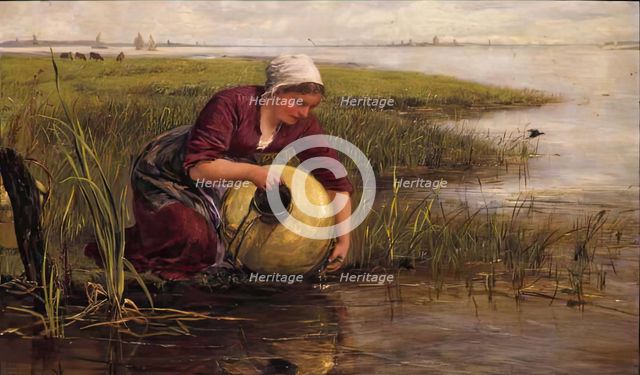 The Milkmaid of Maas, 1877. Creator: James Clarke Hook.