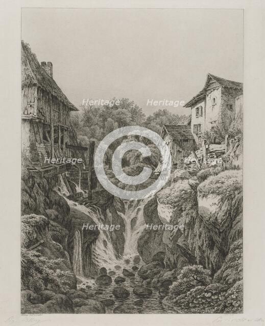 The Mill and Waterfall of Grésy near Aix-les-Bains , 1856. Creator: Eugene Bléry (French, 1805-1886).