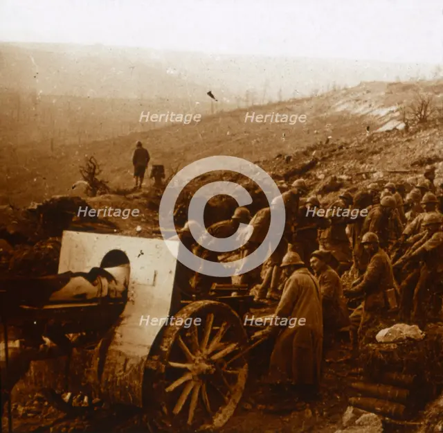 The Mill at Laffaux, northern France, 1 April 1917. Artist: Unknown.
