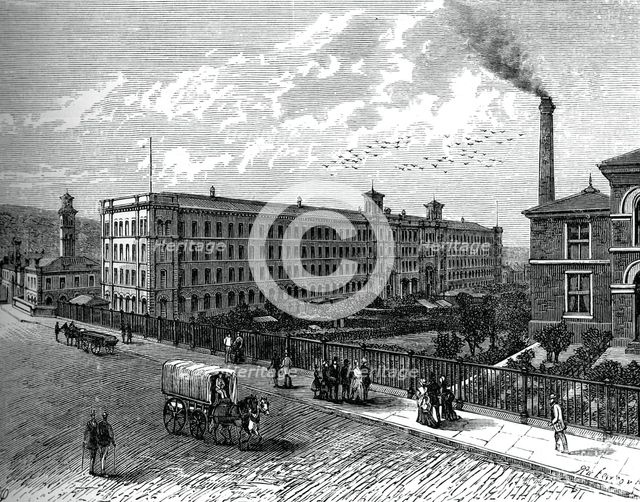 The mill at Saltaire, c1880. Artist: Unknown