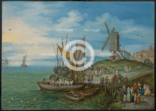 The Mill at the pier, 1613. Artist: Brueghel, Jan, the Elder (1568-1625)