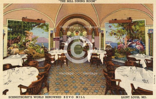 The Mill Dining Room, Schneithorst's World Renowned Bevo Mill, St Louis, Missouri, USA, 1934. Artist: Unknown