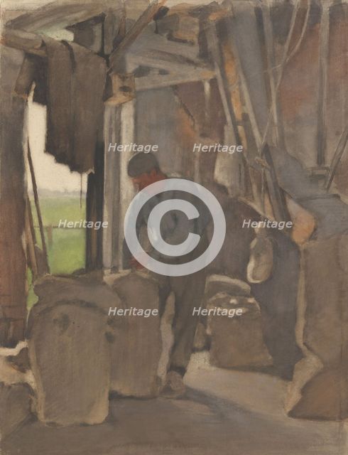 The miller, filling sacks, 1870-1923. Creator: Willem Witsen.