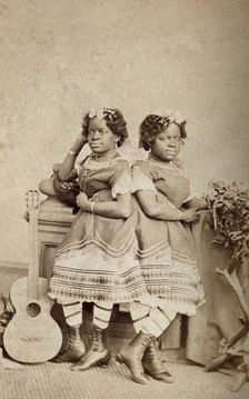 The Millie-Christine sisters, conjoined twins, standing, c1871. Creator: Unknown