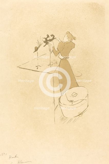 The Milliner (La Modiste - Renée Vert), 1893. Creator: Henri de Toulouse-Lautrec.