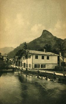 The millstream at Oberammergau, Bavaria, Germany c1922. Creator: Heinrich Uhlschmid