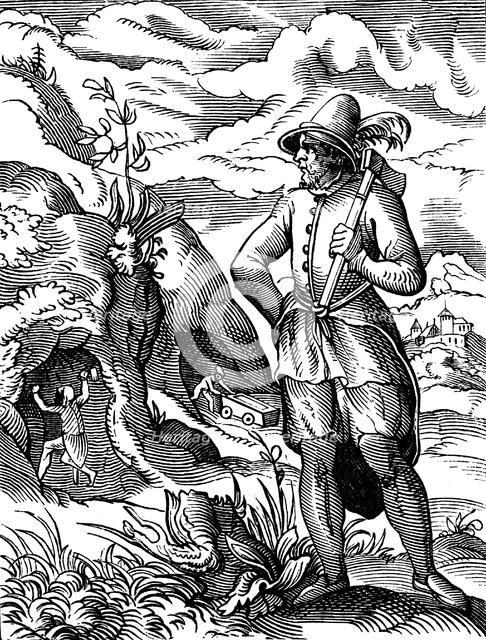 'The Miner', 16th century. Artist: Jost Amman
