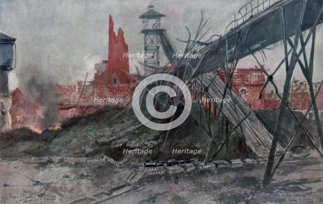 'The Mines of Liévin: Calonne Pit', Artois, France, World War I, 1915.Artist: Francois Flameng