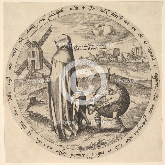 The Misanthrope Robbed by the World, from Twelve Flemish Proverbs, ca. 1568. Creator: Jan Wierix.