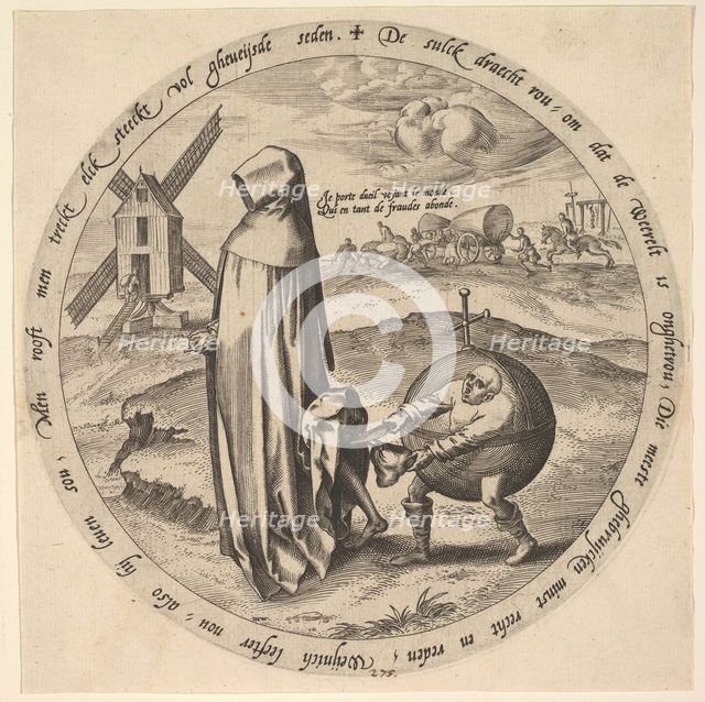 The Misanthrope Robbed by the World, from Twelve Flemish Proverbs, ca. 1568. Creator: Jan Wierix.