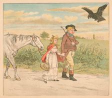 The mischievous Raven flew laughing away c1885, (1934). Creator: Randolph Caldecott