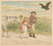 The mischievous Raven flew laughing away c1885, (1934). Creator: Randolph Caldecott