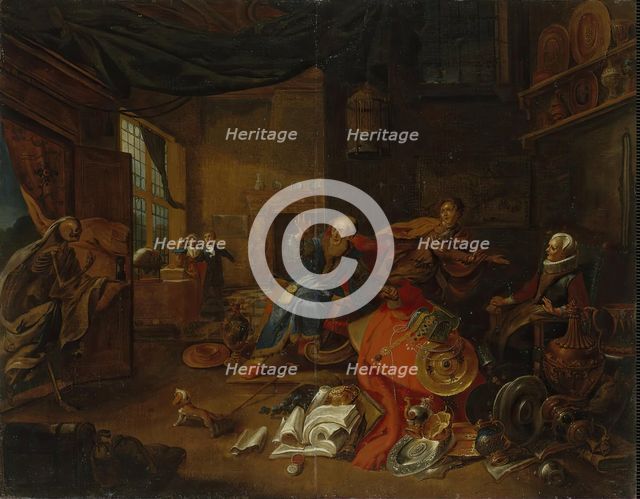 The Miser and Death, 1708. Creator: Dominikus Smout.