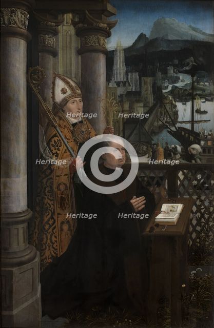 The Miser and Death (Inner doors): Saint Nicholas with donor, c1515. Creator: Provost (Provoost), Jan (1465-1529).