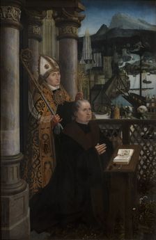 The Miser and Death (Inner doors): Saint Nicholas with donor, c1515. Creator: Provost (Provoost), Jan (1465-1529)