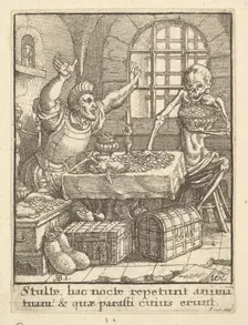The Miser, from the Dance of Death, 1651. Creator: Wenceslaus Hollar