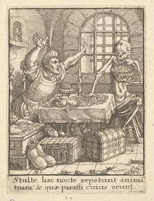 The Miser, from the Dance of Death, 1651. Creator: Wenceslaus Hollar