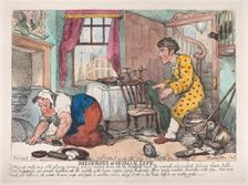 The Miseries of Human Life: Getting Up Early in a Cold Gloomy Morning...Before ..., October 9, 1807. Creator: Thomas Rowlandson