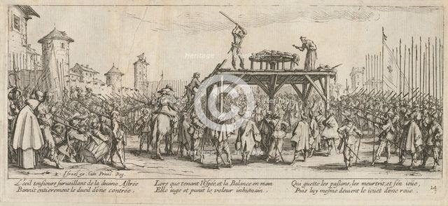 The Miseries and Misfortunes of War, folio 14: The Wheel, 1633.