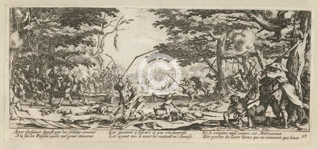 The Miseries and Misfortunes of War, folio 17: The peasants revolt, 1633.