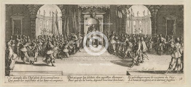 The Miseries and Misfortunes of War, folio 18: Distribution of Rewards, 1633.