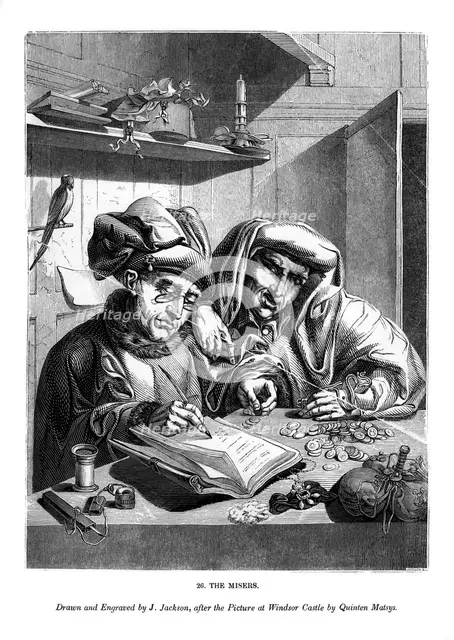The Misers, c1480-1530 (1843).Artist: J Jackson