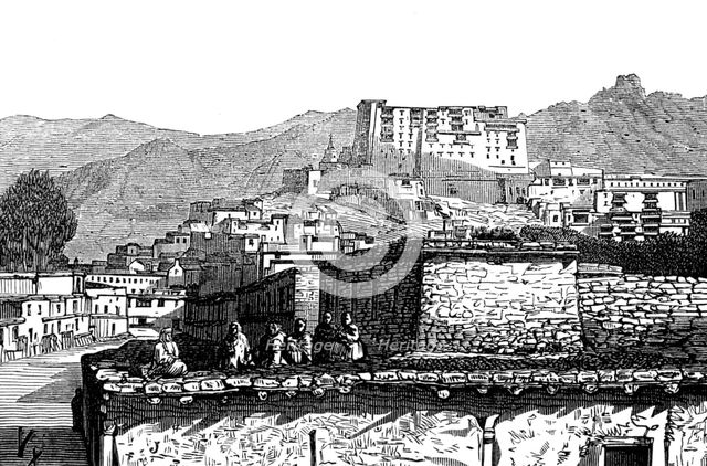 The Mission to Yarkund and Kashgar: Bazaar at Leh, Middle Thibet, 1874. Creator: Unknown.