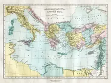 The missionary journeys and last voyage of the Apostle Paul, c19th century.Artist: W Hughes