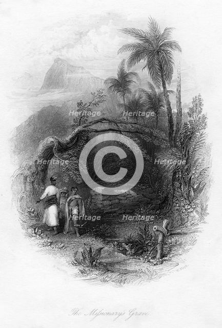 'The Missionary's Grave', 19th century. Artist: W Floyd